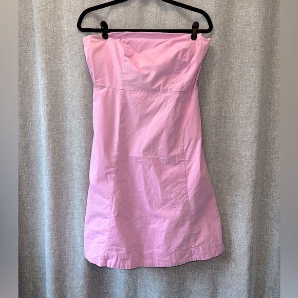 GAP Strapless Pink A-Line Dress | Size 14 | Stretch Cotton Sundress - Picture 2 of 8